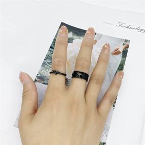 img 3 attached to 🦕 Hollow Dinosaur Couple Rings Set - 4Pcs Animal Dinosaur Knuckle Stackable Finger Bands for Him Her Wedding Jewelry