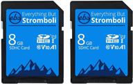 everything but stromboli 8gb sd card (2 pack) speed class 10 uhs-1 u1 c10 8g sdhc memory cards for compatible digital camera logo