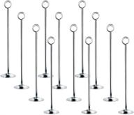 lachika 12 inch table number holder stand - elegant chrome plated 📸 place card holders for weddings, parties, restaurants, and more (silver, pack of 12) логотип