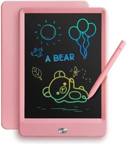img 4 attached to 🎨 TEKFUN LCD Writing Tablet Doodle Board, 8.5-inch Colorful Drawing Tablet Writing Pad, Girls Gifts Toys for 3-7 Year Old Girls, Erasable Doodle Pad Toddler Travel Car Toy Road Trip Activity (Pink)