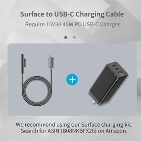 img 1 attached to 💡 Surface Connect to USB-C Charging Cable: Compatible with Microsoft Surface Pro7 Pro6 Pro5 Pro4 Pro3 Laptop 1/2 GO Book, Must Works with Power Supply 45W 15V USBC Charger