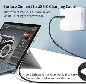 img 3 attached to 💡 Surface Connect to USB-C Charging Cable: Compatible with Microsoft Surface Pro7 Pro6 Pro5 Pro4 Pro3 Laptop 1/2 GO Book, Must Works with Power Supply 45W 15V USBC Charger