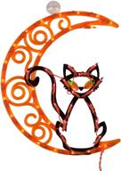 🎃 halloween cat on moon ornamental silhouette: impact innovations 14x17 lighted decoration logo