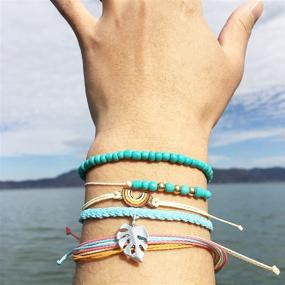 img 3 attached to 😍 Stylish and Waterproof: Long Tiantian 4 Sets Summer Bracelets for Women - Adjustable Braided Rope Anklets for Teen Girls - Ideal Boho Jewelry Gifts