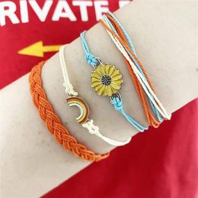 img 1 attached to 😍 Stylish and Waterproof: Long Tiantian 4 Sets Summer Bracelets for Women - Adjustable Braided Rope Anklets for Teen Girls - Ideal Boho Jewelry Gifts