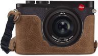 📸 megagear ever ready genuine leather camera half case: ideal for leica q2 enthusiasts! logo