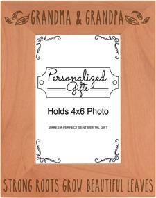 img 2 attached to 👵 Grandparents Picture Frame | Grandma and Grandpa | Strong Roots, Beautiful Leaves | Best Grandma Gifts | Natural Wood Engraved | 4x6 Portrait Picture Frame | Wood