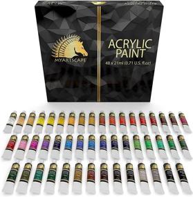 img 4 attached to 🎨 Professional Acrylic Painting Tubes Set - 48 x 21ml - Vibrant Colors - Lightfast & Heavy Body - Rich Pigments - Artist Quality - by MyArtscape