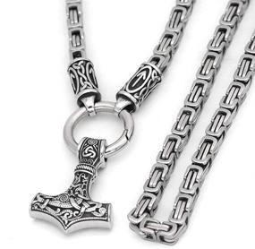 img 4 attached to GuoShuang Pendant Necklace Stainless Valknut Boys' Jewelry in Necklaces