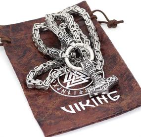 img 1 attached to GuoShuang Pendant Necklace Stainless Valknut Boys' Jewelry in Necklaces