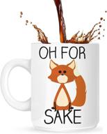 ☕ oksano women's fox coffee mug: funny novelty cup for lovers, perfect christmas and valentine's day gifts logo