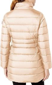 img 1 attached to HFX Women's 3/4 Puffer Jacket with Faux Fur Hood and Adjustable Cinched Sides