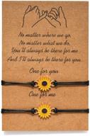 sipelaty pinky promise distance matching bracelets: best friend gift, sunflower boho bracelet, friendship jewelry, birthday gift for girls (+ gift card) logo