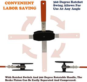 img 3 attached to 🔧 HXXF Brake Caliper Press Tool with Ratchet Brake Piston Caliper Wrench - Car Spreader Tool Kit for Efficient Car Repair (Includes Gloves)