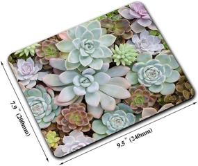 img 3 attached to 🌵 Cute Succulents Mouse Pad: Natural Plants Design, Anti-Slip Rubber Base - Wireless Laptop Mouse Pads