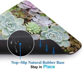 img 2 attached to 🌵 Cute Succulents Mouse Pad: Natural Plants Design, Anti-Slip Rubber Base - Wireless Laptop Mouse Pads