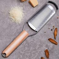 🧀 small cheese grater - stainless steel with natural wood handle for parmesan cheese, lemon, ginger, nutmeg, potato, chocolate, garlic logo