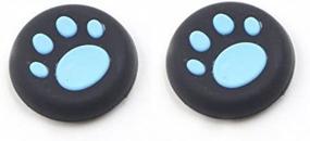 img 1 attached to Premium Cat Print Silicone Thumb Grip Cap Cover for Sony PS3 PS4 PS2 Xbox One X S Xbox 360 - Blue (2 PCS)