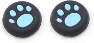 premium cat print silicone thumb grip cap cover for sony ps3 ps4 ps2 xbox one x s xbox 360 - blue (2 pcs) logo