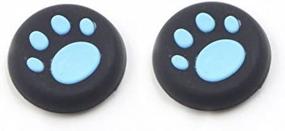 img 4 attached to Premium Cat Print Silicone Thumb Grip Cap Cover for Sony PS3 PS4 PS2 Xbox One X S Xbox 360 - Blue (2 PCS)