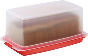 img 4 attached to Signoraware Bread Box: Dual Use Bread Holder and Airtight Food Storage Container - Loaf Cake Keeper/Baked Goods - Keeps Bread Fresh Red and Clear Cover