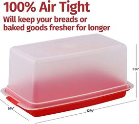 img 3 attached to Signoraware Bread Box: Dual Use Bread Holder and Airtight Food Storage Container - Loaf Cake Keeper/Baked Goods - Keeps Bread Fresh Red and Clear Cover