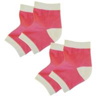 🧦 moisturizing gel heel socks for repairing & healing of cracked, dry, rough skin on feet – pink, one size (2 pairs) logo