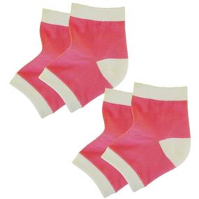 img 1 attached to 🧦 Moisturizing Gel Heel Socks for Repairing & Healing of Cracked, Dry, Rough Skin on Feet – Pink, One Size (2 pairs)