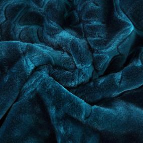 img 1 attached to 🏡 Turquoise Townhouse Super Soft Floral Embossing Weighted Blanket, 1 Ply Jumbo Size – Solid Design for Warmth and Comfort