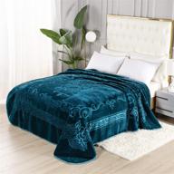 🏡 turquoise townhouse super soft floral embossing weighted blanket, 1 ply jumbo size – solid design for warmth and comfort logo