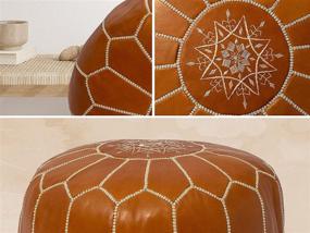 img 2 attached to KING HANDMADE Premium Moroccan Leather Home Decor in Poufs