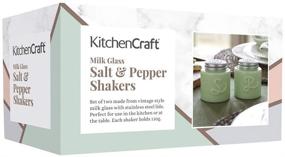 img 3 attached to 🍶 Стильные солонка и перечница из молочного стекла от KitchenCraft Jade Green: Идеальный набор в подарочной коробке.