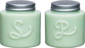 img 4 attached to 🍶 Стильные солонка и перечница из молочного стекла от KitchenCraft Jade Green: Идеальный набор в подарочной коробке.