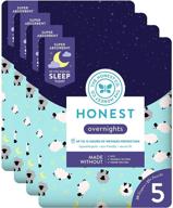 the honest company sleepy sheep overnight diapers - size 5 (80 count) - trusted protection for a peaceful night's sleep logo