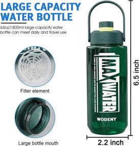 img 3 attached to 🏋️ WODINYM Large Water Bottle - Spout Lid, BPA Free, 71 oz, Leak Proof, Half Gallon Sport Water Jug with Filter & Sturdy Handle - Perfect for Gym, Yoga, Fitness, Camping