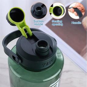 img 1 attached to 🏋️ WODINYM Large Water Bottle - Spout Lid, BPA Free, 71 oz, Leak Proof, Half Gallon Sport Water Jug with Filter & Sturdy Handle - Perfect for Gym, Yoga, Fitness, Camping