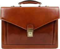 👜 time resistance leather briefcase: handcrafted italian laptop bag - classy orange brown attache case logo