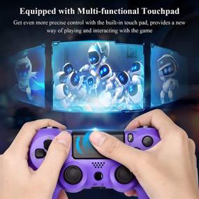 img 3 attached to 🎮 YU33 Wireless Controller Compatible with P-4 - Remote Joystick Gamepad with Charging Cable and Two Motors (Purple, 2021)