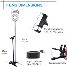 img 2 attached to Улучшите свой опыт чтения с креплением для книг "Reading Lights" и держателем для мобильного телефона: защита глаз, 360 градусов гибкости, встроенные светодиодные зеркала и кольцевое светофорофото!