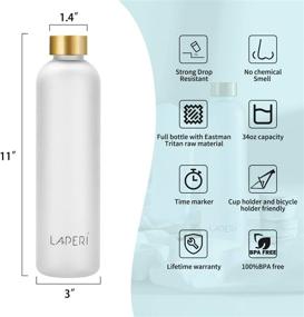 img 1 attached to 🥤 Laperi 32 oz Water Bottles with Time Markers, BPA Free, Leak Proof Flip Lid - Ideal for Women, Gym, and Outdoor Use!