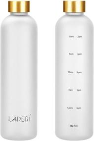 img 4 attached to 🥤 Laperi 32 oz Water Bottles with Time Markers, BPA Free, Leak Proof Flip Lid - Ideal for Women, Gym, and Outdoor Use!