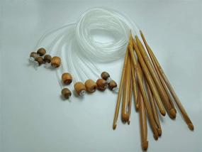 img 1 attached to 48-Inch Afghan Tunisian Carbonized Bamboo Crochet Hooks Set with Beads - 12 Sizes and 1.2M Length
