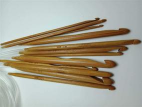 img 2 attached to 48-Inch Afghan Tunisian Carbonized Bamboo Crochet Hooks Set with Beads - 12 Sizes and 1.2M Length