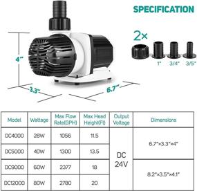 img 2 attached to 🐠 Orlushy 24V DC Ultra-Quiet Aquarium Water Pump: Adjustable Speed Settings & Versatile Operation Modes for Submersible or External Use