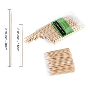 img 1 attached to 👀 PRESKBOO 400 Count Microblading Cotton Swab and Cosmetic Applicator Sticks, Pointed Tip Wood Sticks for Tattoo Permanent Supplies and Makeup