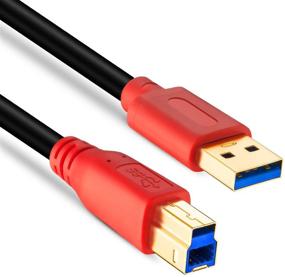 img 2 attached to 15Ft USB 3.0 Cable A Male to B Male by Tan QY - Compatible with Hard Disk Drives, Printers, Scanners, USB Hubs, Monitors, and More (5M/15Ft)