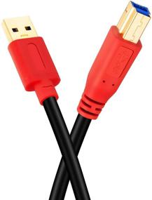 img 1 attached to 15Ft USB 3.0 Cable A Male to B Male by Tan QY - Compatible with Hard Disk Drives, Printers, Scanners, USB Hubs, Monitors, and More (5M/15Ft)