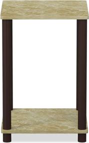 img 2 attached to 🏮 FURINNO Turn-N-Tube Haydn End Table, 1-Pack - Brown Faux Marble/Brown - Stylish and Convenient Furniture Piece for Your Home