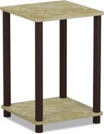 🏮 furinno turn-n-tube haydn end table, 1-pack - brown faux marble/brown - stylish and convenient furniture piece for your home logo