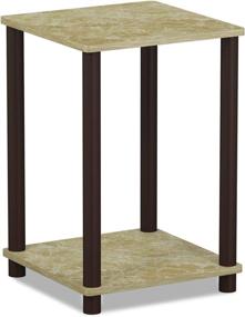 img 4 attached to 🏮 FURINNO Turn-N-Tube Haydn End Table, 1-Pack - Brown Faux Marble/Brown - Stylish and Convenient Furniture Piece for Your Home